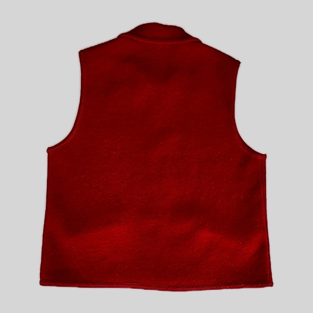 VTG Tally Ho Womens Vest L Red Boiled Wool Sweater Old Money Capsule Ski Winte - Picture 3 of 7
